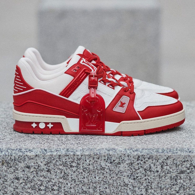 louisvuitton has joined non-profit red once again for a collaborative sneaker designed in support of the fight against AIDS. Dubbed the Louis Vuitton I (RED), the shoe arrives in white leather embossed with the brand’s signature monogram motif alongside red detailing.